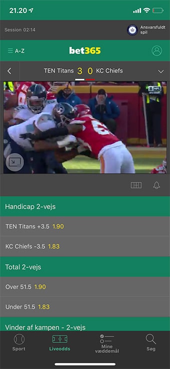 Se NFL gratis hos Bet365. Kvaliteten er i top